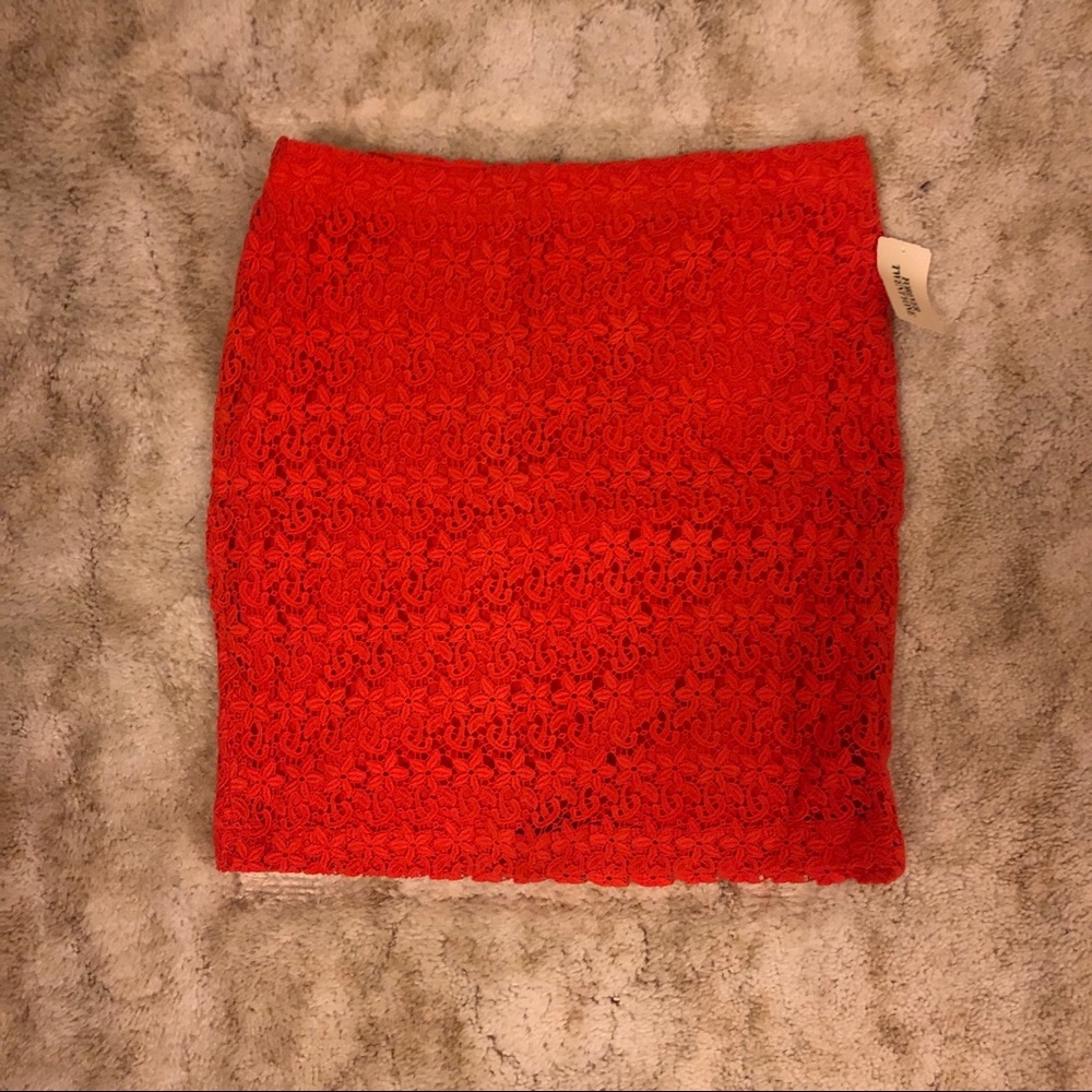 NWT F21 lace pencil skirt Sz L